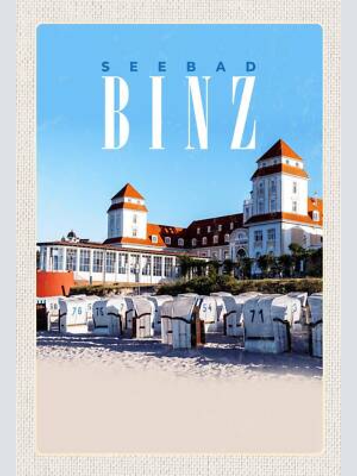 Schild spruch seebad binz strandhaus strandkörbe jw