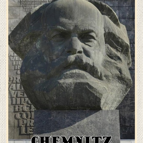 Schild Spruch Chemnitz Deutschland Karl Marx-Denkmal JW