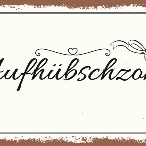 Schild Spruch Aufhübschzone JW