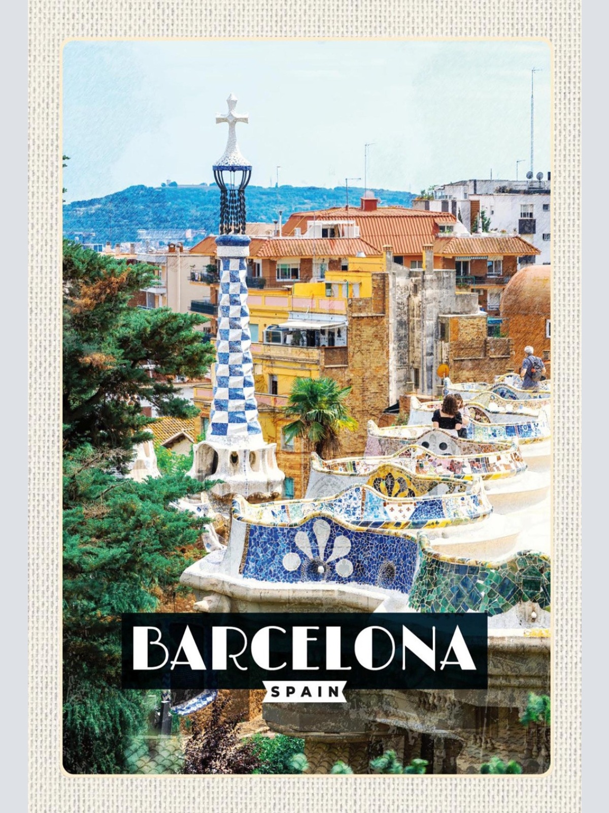 Schild Spruch Barcelona Spain Spanien Stadtansicht JW