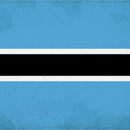 Schild Spruch Nationalflagge Botswana JW