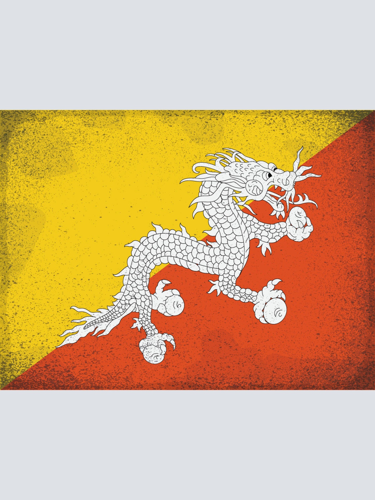 Schild Spruch Nationalflagge Bhutan JW