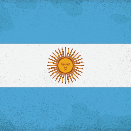Schild Spruch Nationalflagge Argentinien JW