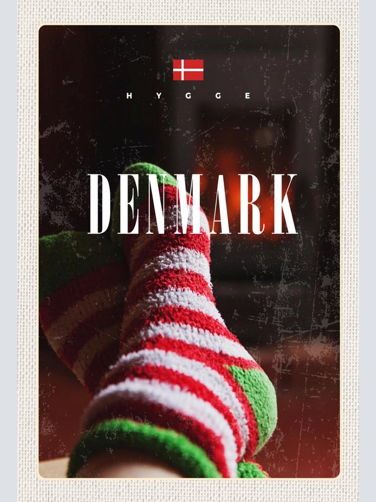Schild Spruch Hygge Denmark Dänemark Wollsocken JW