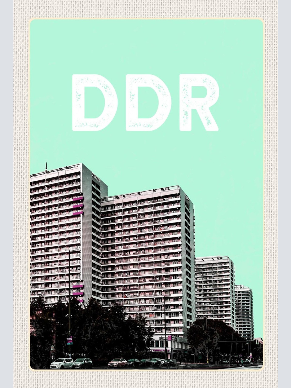 Schild Spruch DDR Plattenbau Wohnsilo Hochhaus JW