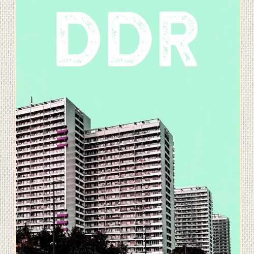 Schild Spruch DDR Plattenbau Wohnsilo Hochhaus JW