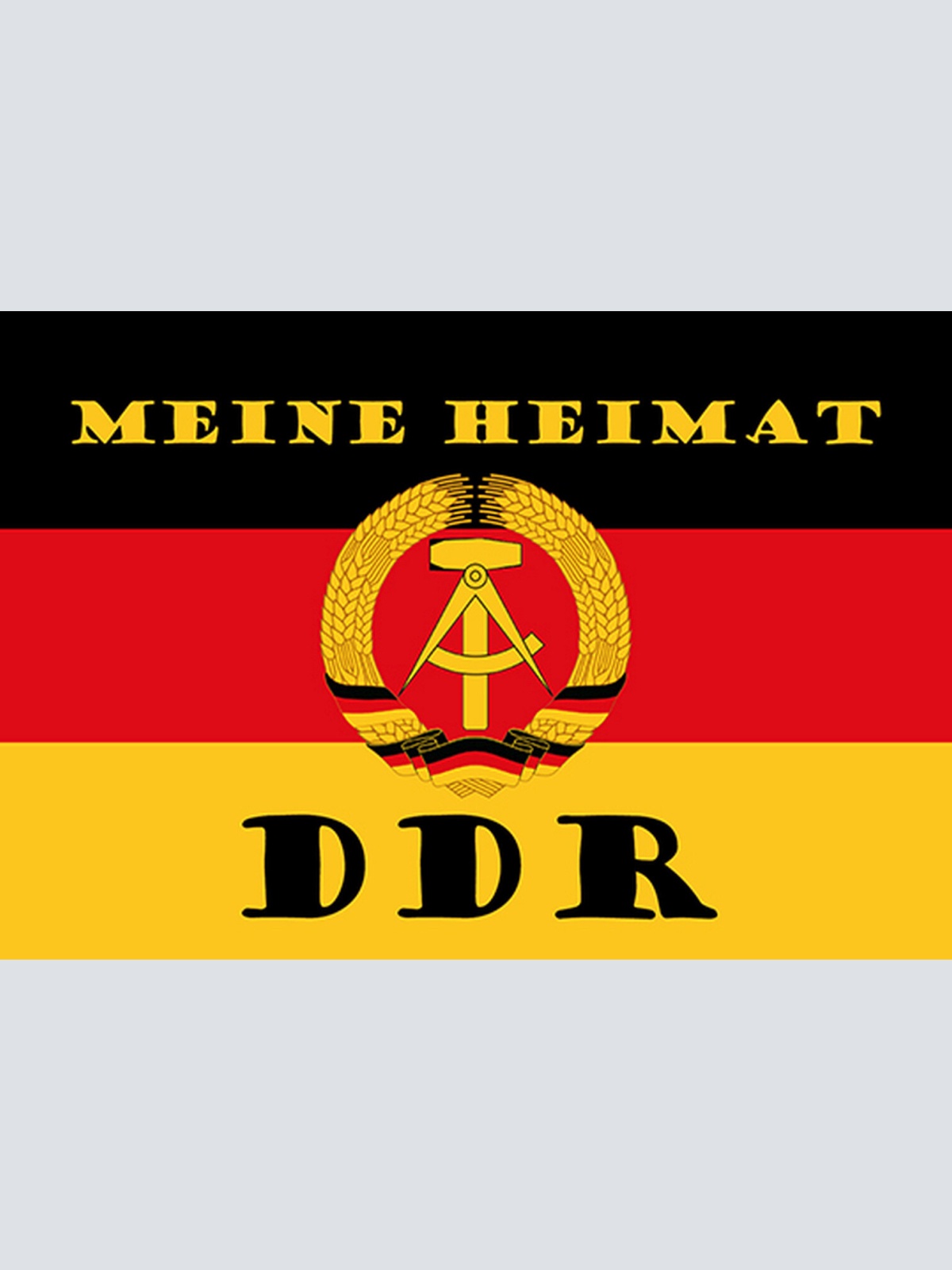 Schild Spruch Meine Heimat DDR Nationalflagge Hammer Zirkel JW