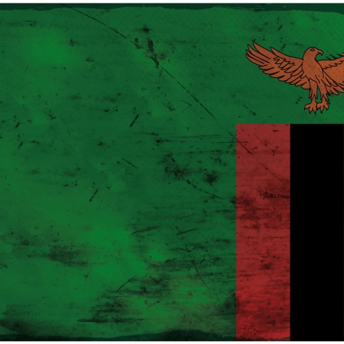 Schild Spruch Nationalflagge Sambia JW