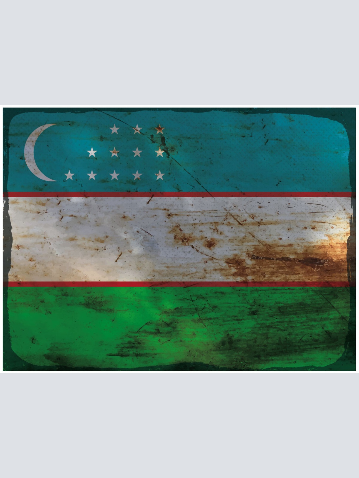 Schild Spruch Nationalflagge Usbekistan JW