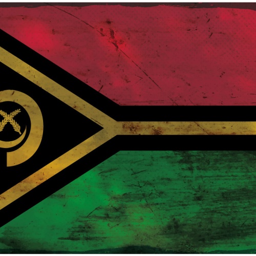 Schild Spruch Nationalflagge Vanuatu JW