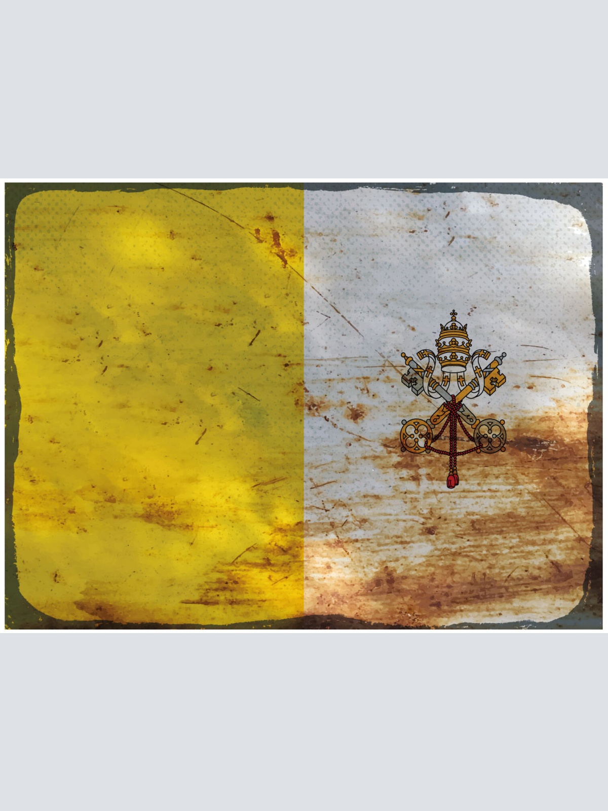 Schild Spruch Nationalflagge Vatikanstadt JW