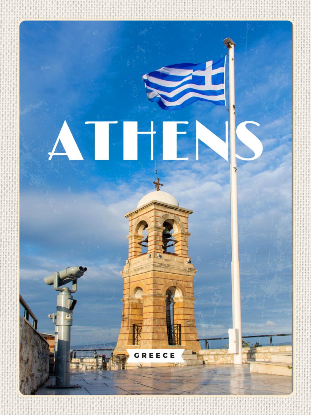 Schild Athens Greece Athen Griechenland Lycabettus 12x18 20x30 30x40 Blech/Holz
