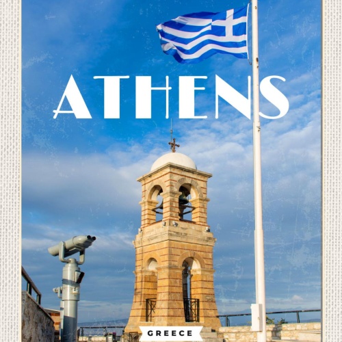 Schild Athens Greece Athen Griechenland Lycabettus 12x18 20x30 30x40 Blech/Holz