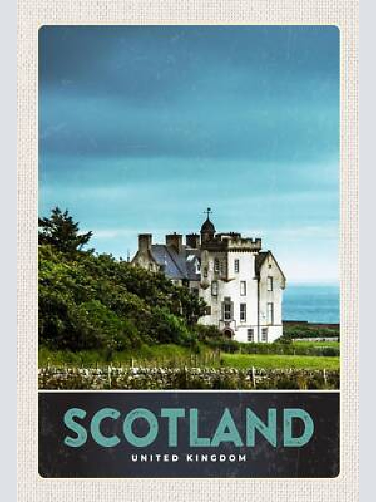 Schild spruch scotland schottland vereinigtes königreich villa herrenhaus meerjw