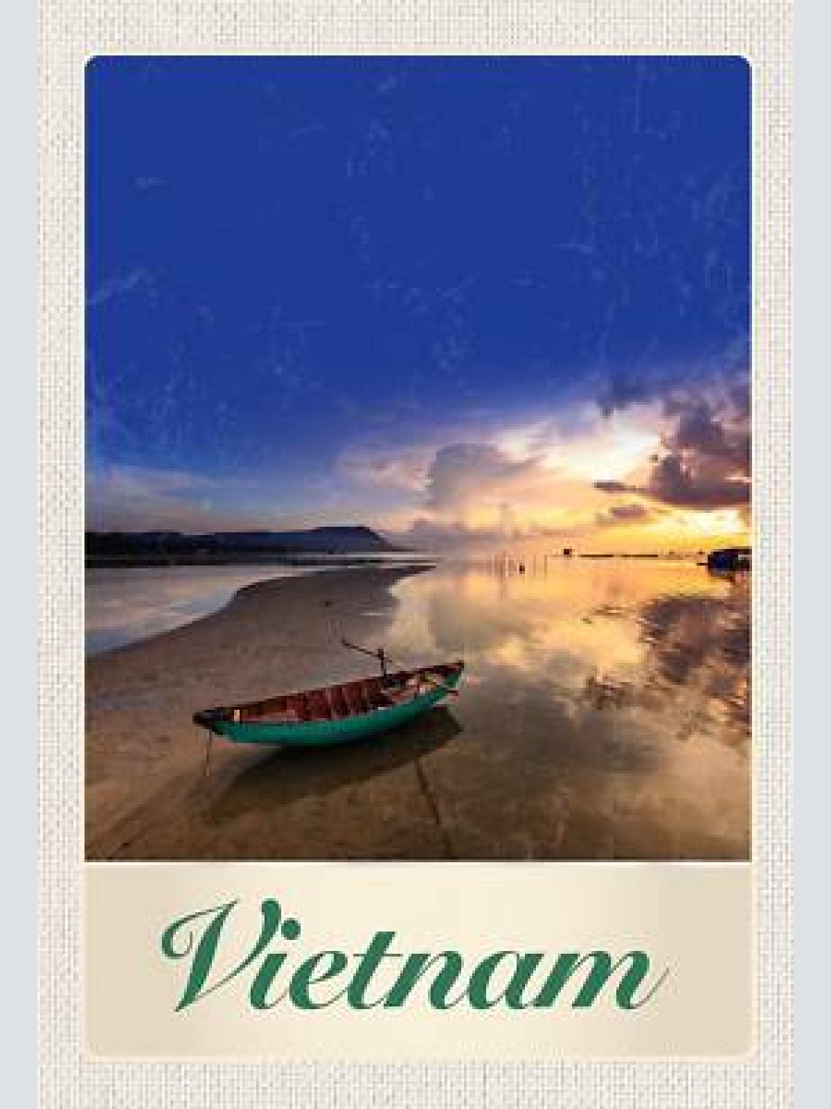 Schild spruch vietnam boot meer strand sonnenuntergang jw