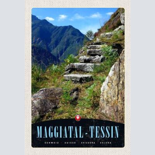 Schild spruch maggiatal-tessin switzerland schweiz berge wald wanderweg jw