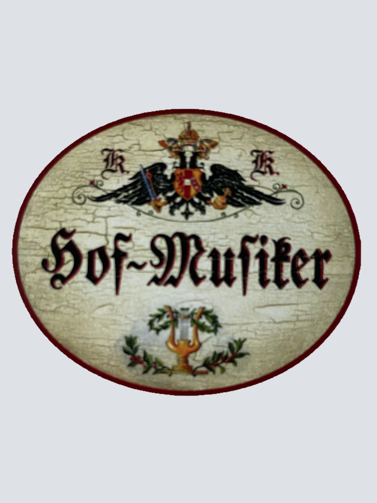 KuK Nostalgie Holzschild Hof-Musiker Musik Instrumente Musiker Schild