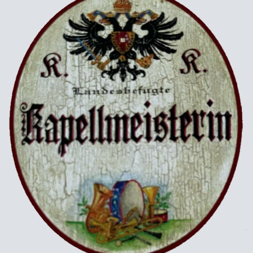 KuK Nostalgie Holzschild Geübte Klarinettistin Blasinstrument Musikerin Schild