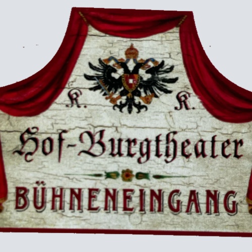 KuK Nostalgie Holzschild Hof-Burgtheater Bühneneingang Theater Eingang Schild