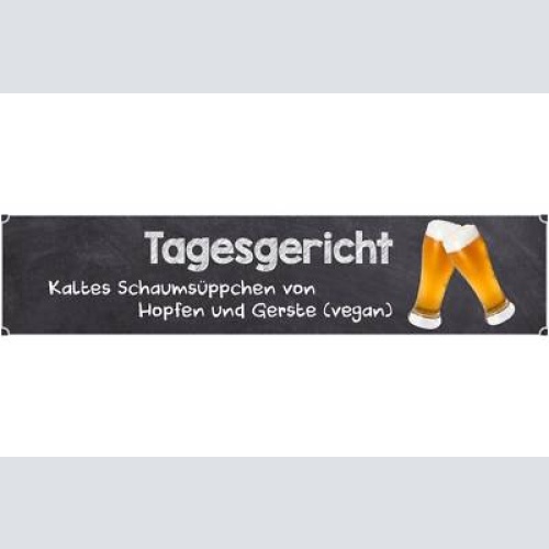 Schild tagesgericht bier alkohol menü suppe hopfen gerste 46 x 10 blech od. holz