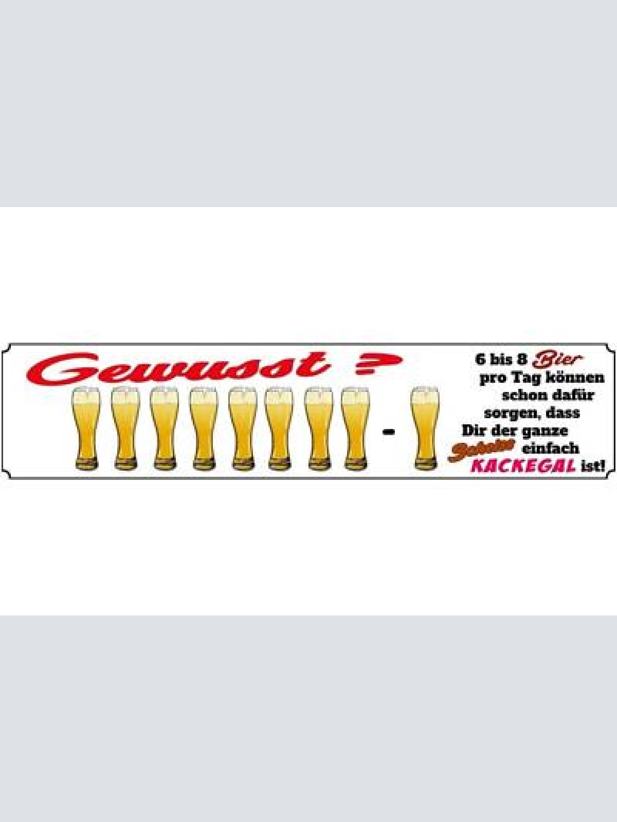 Schild bier alkohol kack egal glas wurscht bar lokal wirt 46 x 10 blech od. holz