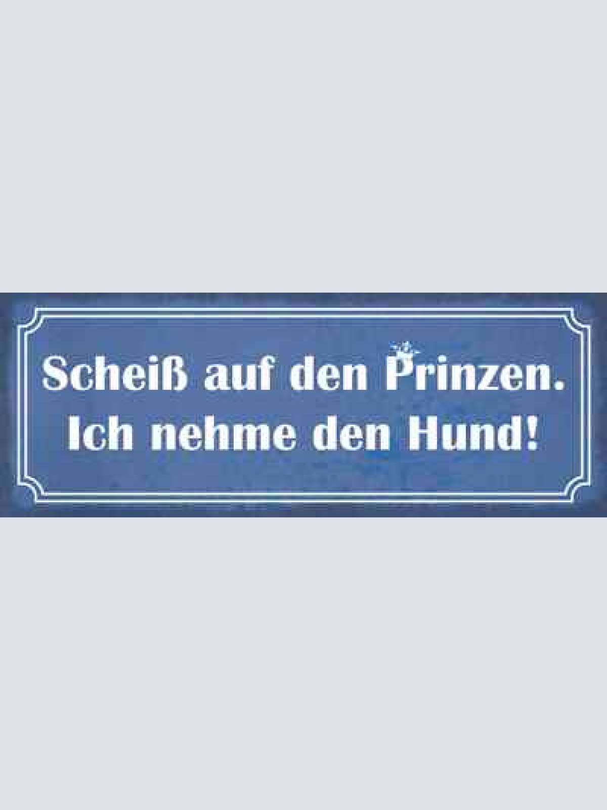 Schild scheiß auf den prinzen ich nehme den hund tier liebe 27x10 blech od.holz