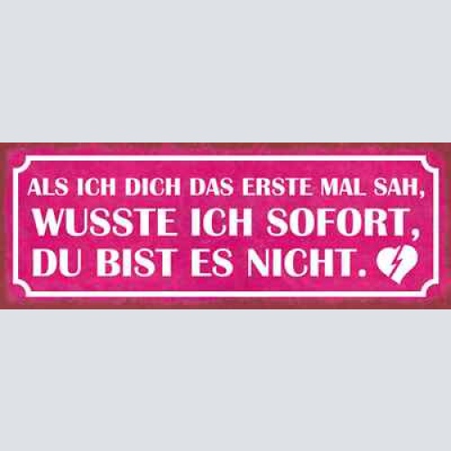 Schild als ich dich das erste mal sah wusste ich sofort du bist es nicht 27x10