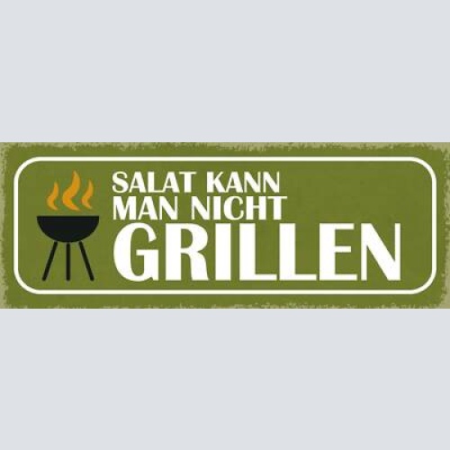 Schild salat kann man nicht grillen vegetarier griller grill 27x10 blech od.holz