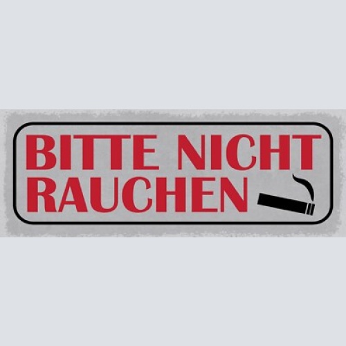 Schild bitte nicht rauchen zigarette verbot no smoking 27x10 blech od.holz