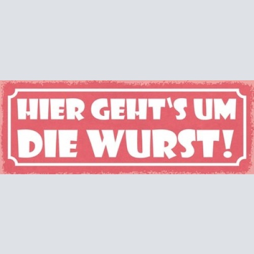 Schild Hier Geht's Um Die Wurst Metzgerei Grill Grillen 27x10 Blech od.Holz