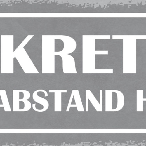 Schild Diskretion Bitte Abstand Halten Distanz Privatsphäre 27x10 Blech od.Holz