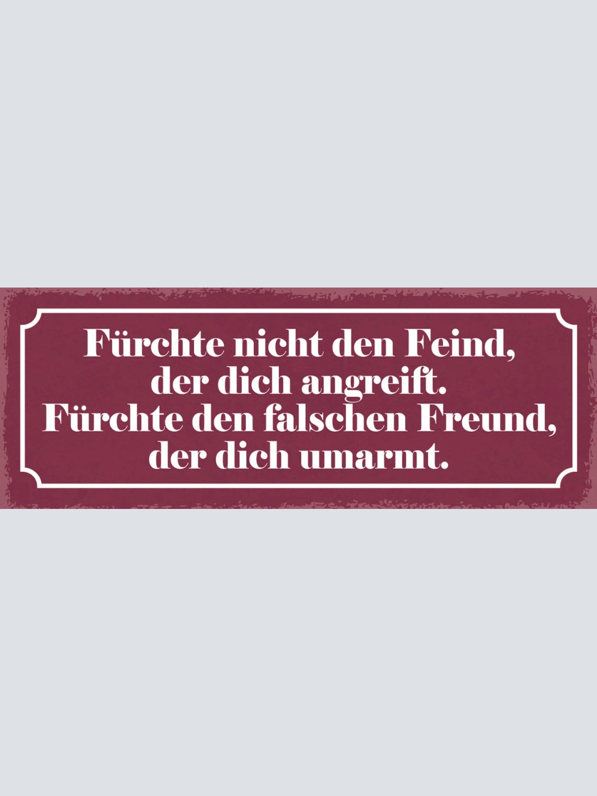 Schild Fürchte Nicht Den Feind Der Dich Angreift Falschen Freund Dich Angreift