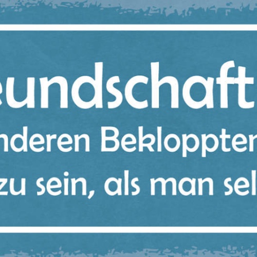 Schild Freundschaft Mit Anderen Bekloppten Noch Bekloppter Zu Sein Als Selbst