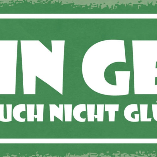 Schild Kein Geld Macht Auch Nicht Glücklich Pleite Leben 27x10 Blech od.Holz