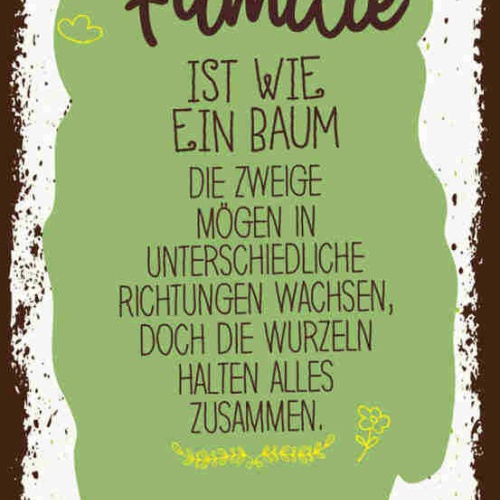 Schild Familie Ist Wie Ein Baum Zweige Unterschiedliche Richtungen Wurzeln 27x10
