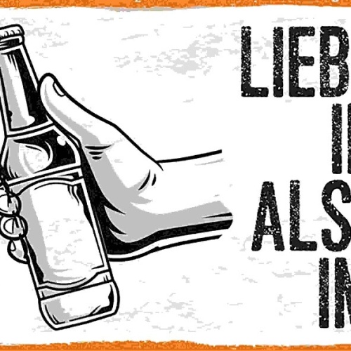 Schild Lieber Bier Im Blut Als Stroh Im Kopf Alkohol Trinken 27x10 Blech od.Holz