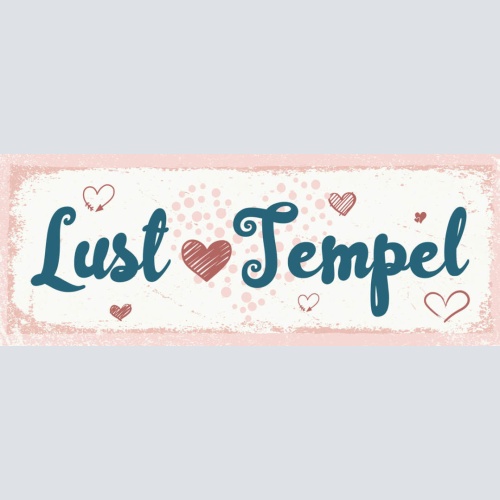 Schild Lust Tempel Liebe Erotik Romantik Schlafzimmer 27x10 Blech od.Holz