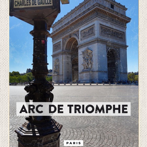 Schild Arc De Triomphe Paris Triumphbogen FRA 12x18 20x30 30x40 Blech/Holz