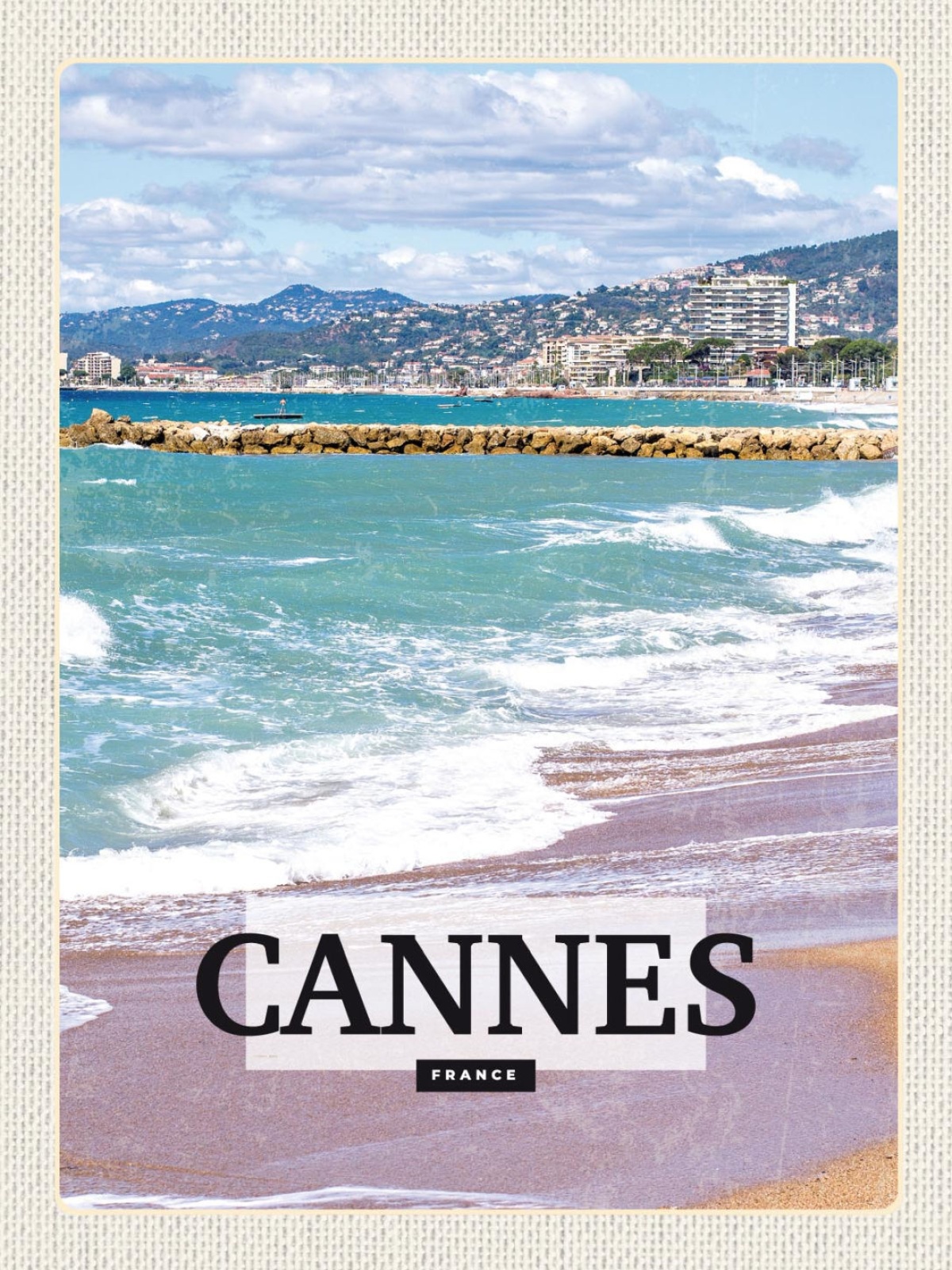 Schild Cannes France Frankreich Hafen Küste 12x18 20x30 30x40 Blech od. Holz