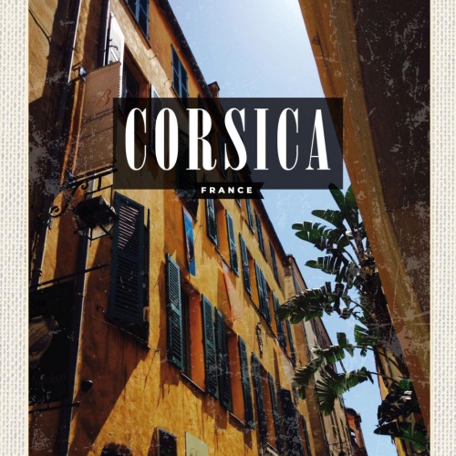 Schild Corsica France Korsika Frankreich Haus 12x18 20x30 30x40 Blech od. Holz