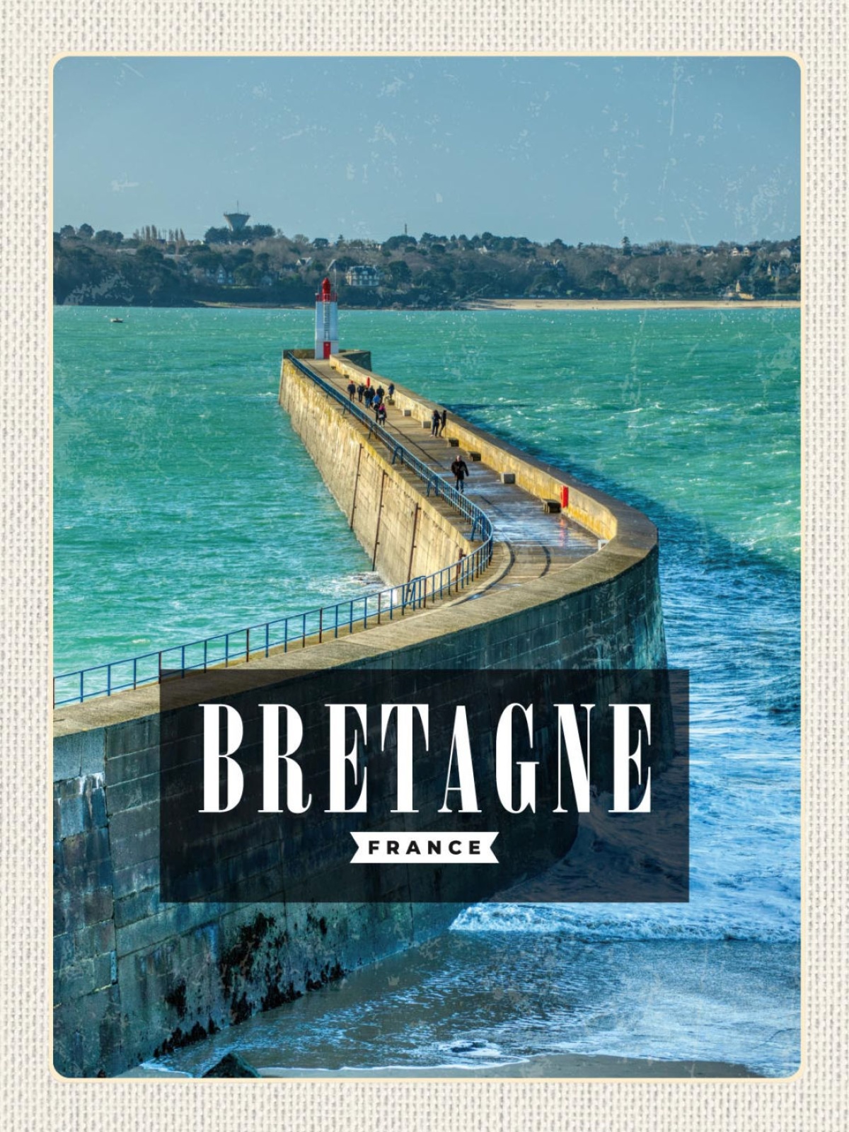 Schild Bretagne France Frankreich Küste Meer 12x18 20x30 30x40 Blech od. Holz