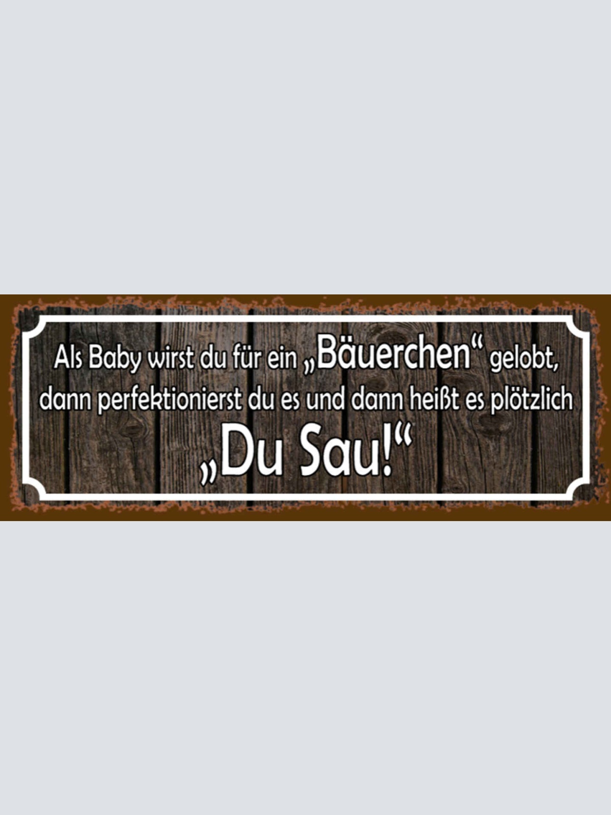 Schild Als Baby Wirst Du Für Bäuerchen Gelobt Perfektionierst Du Es Sau 27x10