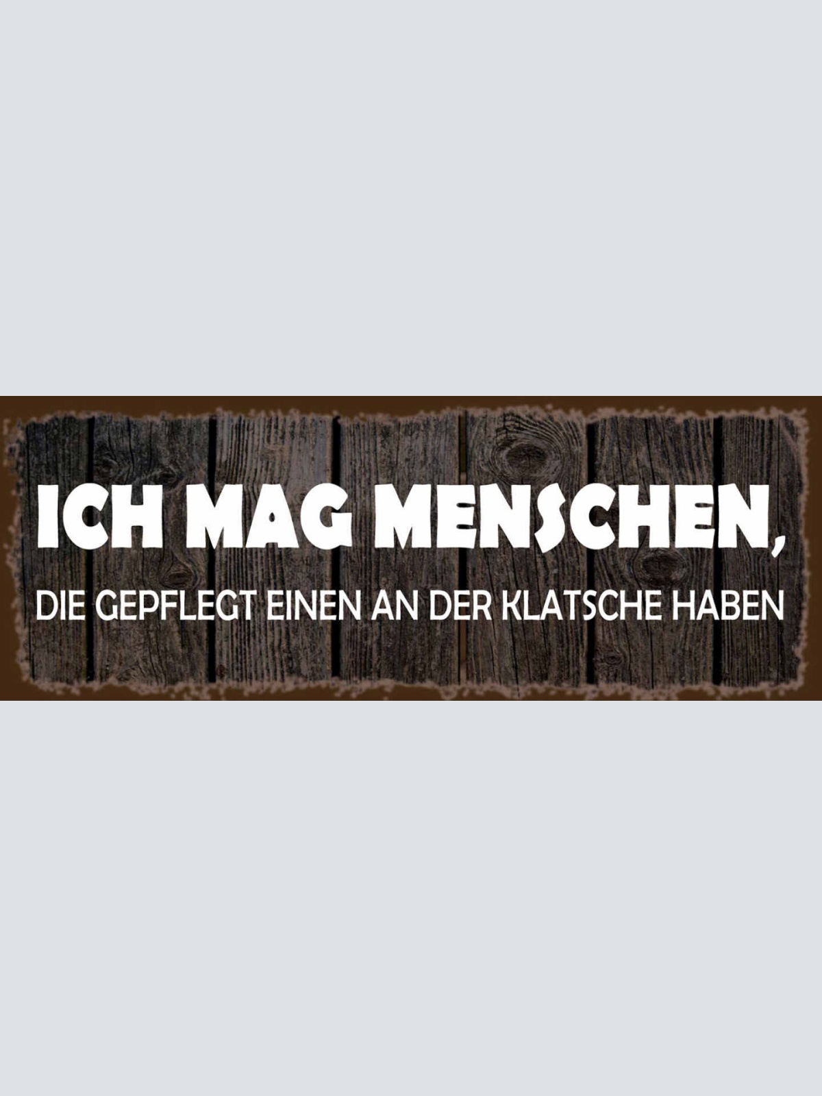 Schild Ich Mag Menschen Die Gepflegt Einen An Der Klatsche Haben 27 x 10