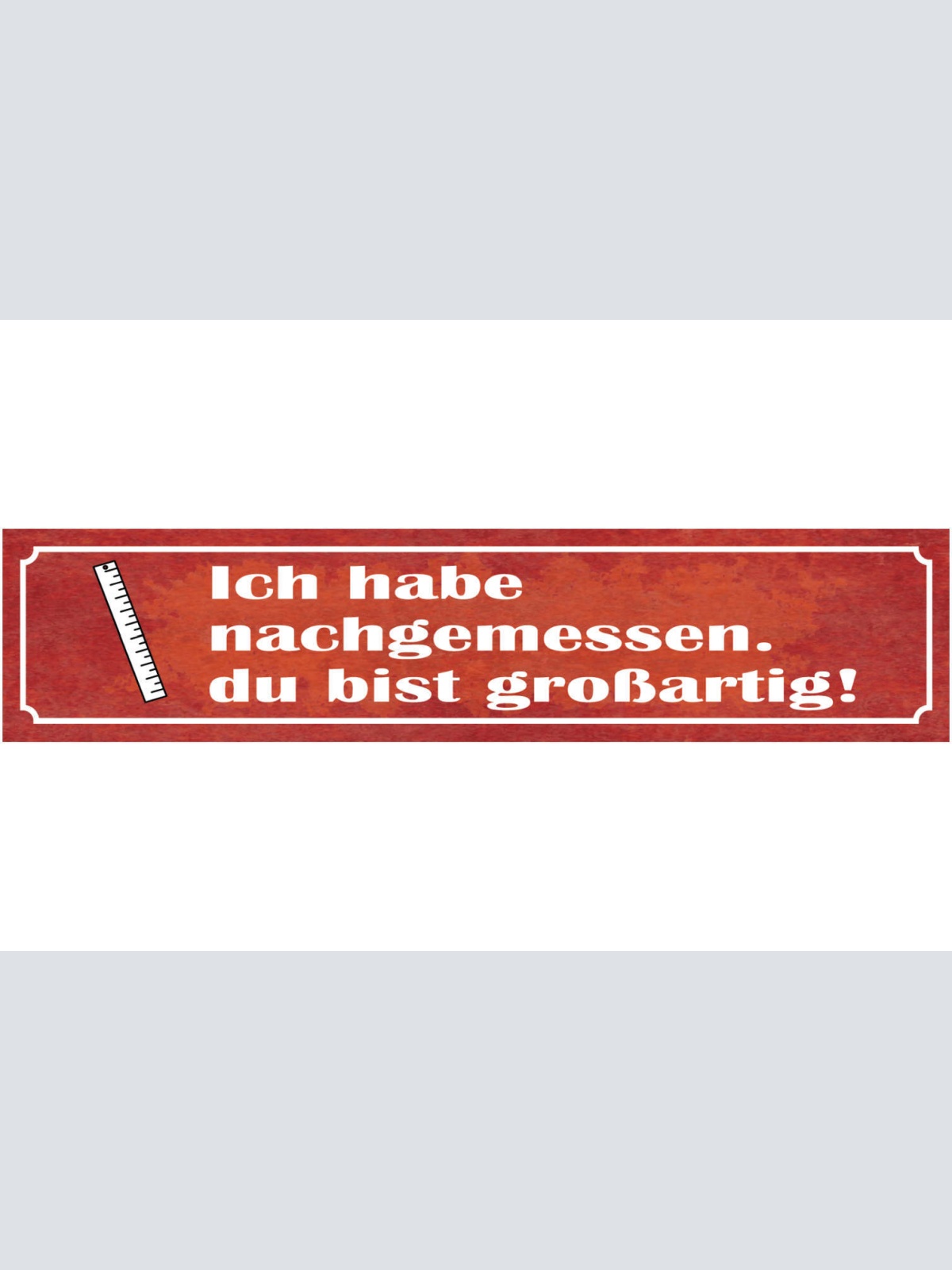 Schild Ich Habe Nachgemessen Du Bist Großartig Super Nett 46 x 10 Blech od. Holz