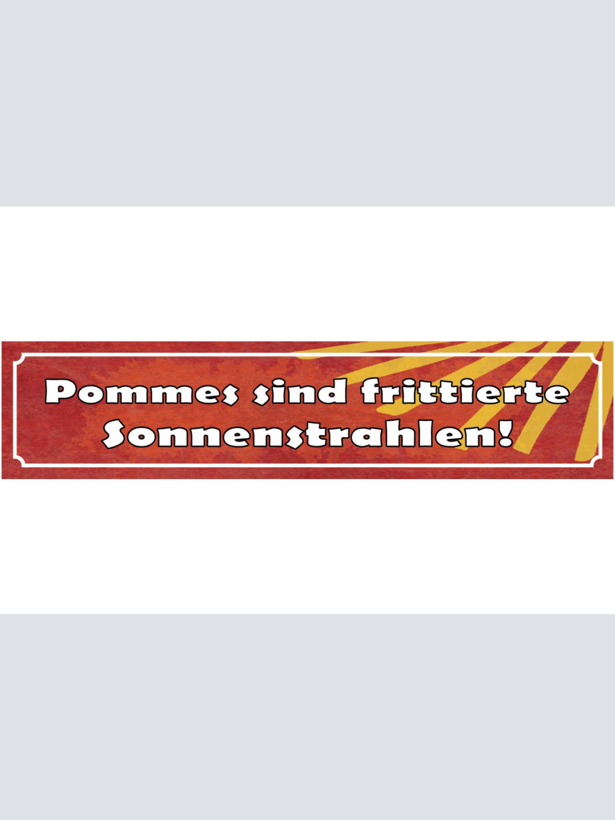 Schild Pommes Sind Fritierte Sonnenstrahlen Frites WC 46 x 10 Blech od. Holz