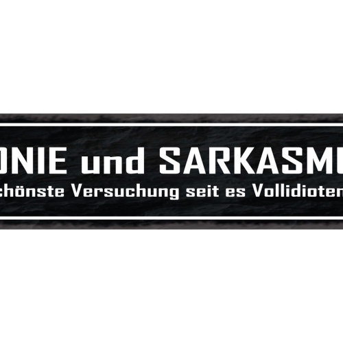 Schild Ironie & Sarkasmus Die Schönste Versuchung Seit Es Vollidioten Gibt