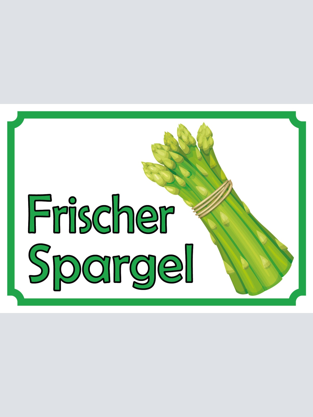 Schild Frischer Spargel Gemüse Verkauf 12x18 / 20x30 / 30x40 Blech od. Holz