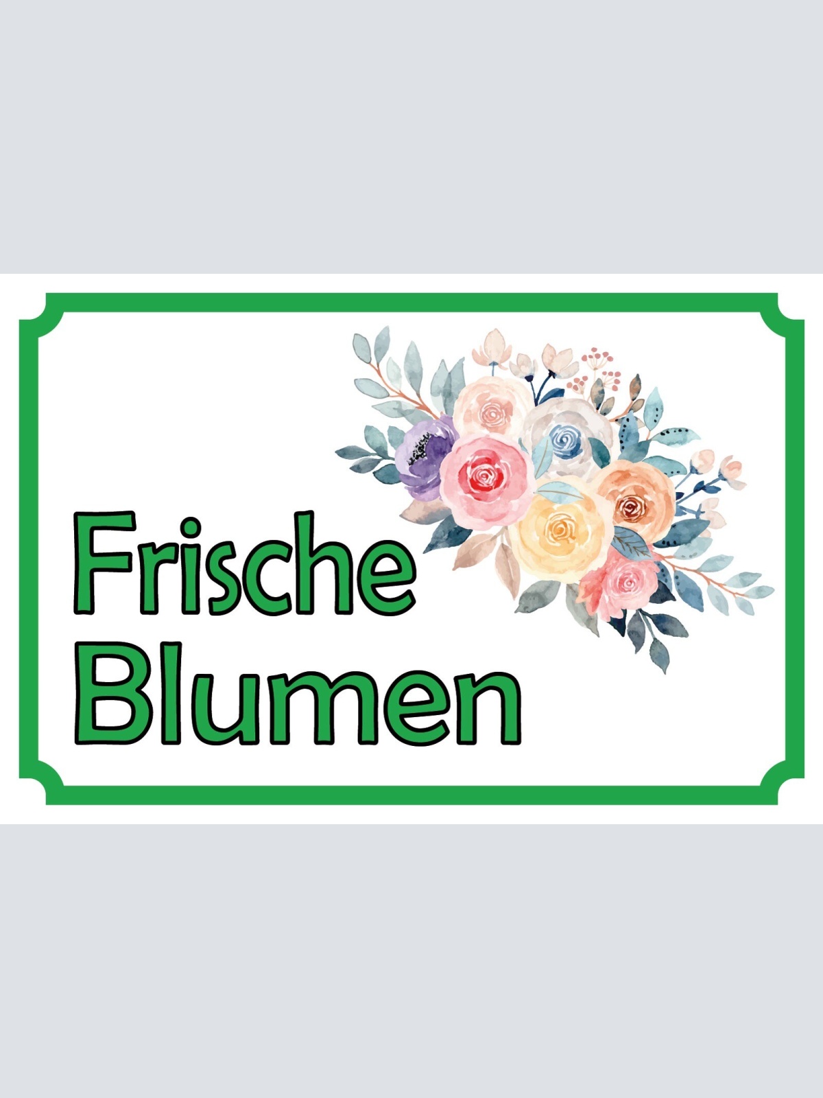 Schild Frische Blumen Pflanzen Verkauf Stand 12x18 / 20x30 / 30x40 Blech od.Holz