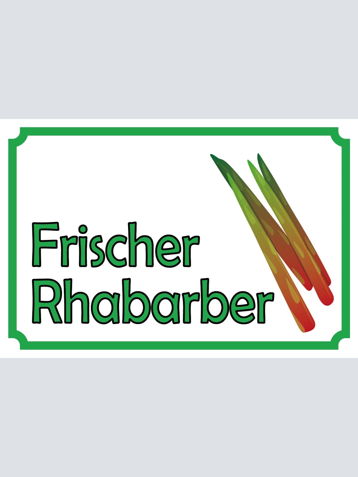 Schild Frischer Rhabarber Gemüse Verkauf 12x18 / 20x30 / 30x40 Blech od. Holz