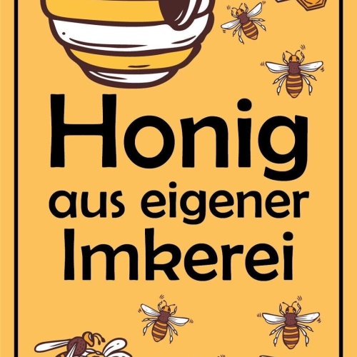 Schild Honig Imkerei Imker Verkauf Biene 12x18 / 20x30 / 30x40 Blech od. Holz